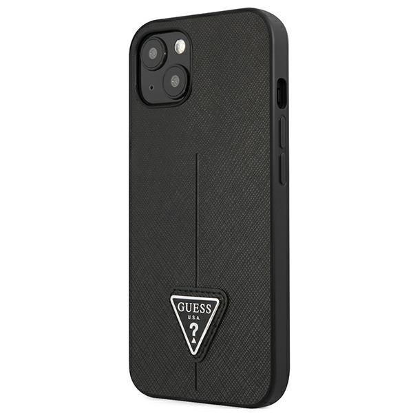 iTok webáruház - Guess Guess GUHCP13SPSATLK Saffiano Triangle tok iPhone 13 mini készülékhez – fekete 2 Guess GUHCP13SPSATLK iPhone 13 mini 5,4 "black / black hardcase SaffianoTriangle Logo