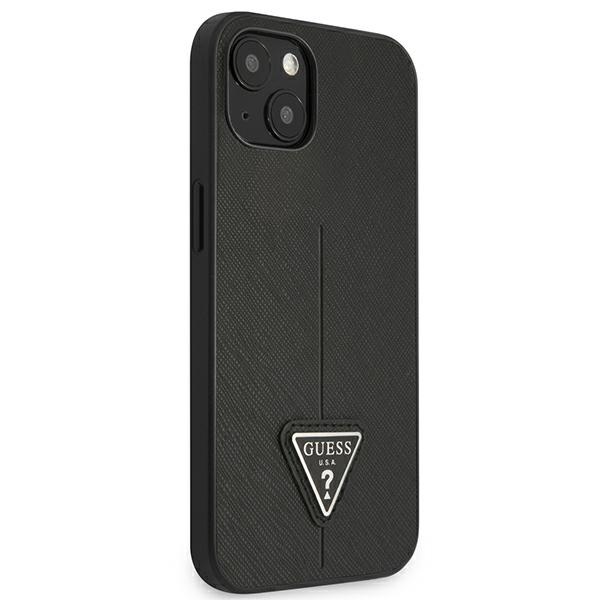 iTok webáruház - Guess Guess GUHCP13SPSATLK Saffiano Triangle tok iPhone 13 mini készülékhez – fekete 4 Guess GUHCP13SPSATLK iPhone 13 mini 5,4 "black / black hardcase SaffianoTriangle Logo