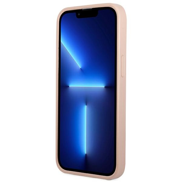 iTok webáruház - Guess Guess GUHCP13SPSATPP Saffiano Triangle rózsaszín tok iPhone 13 minihez 5 Guess GUHCP13SPSATPP iPhone 13 mini 5,4 "pink / pink hardcase SaffianoTriangle Logo Cardslot
