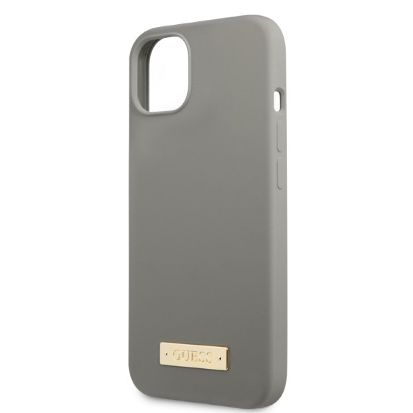 iTok webáruház - Guess Guess GUHMP13SSPLG szilikon tok iPhone 13 minihez, szürke 6 Guess GUHMP13SSPLG iPhone 13 mini 5.4" grey/grey hard case Silicone Logo Plate MagSafe