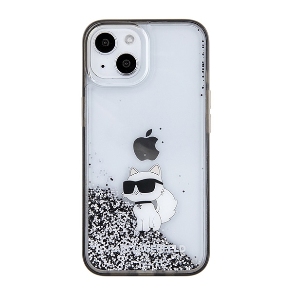 iTok webáruház - Karl Lagerfeld Karl Lagerfeld Liquid Glitter Choupette tok iPhone 15 készülékhez (átlátszó) 3 Karl Lagerfeld Liquid Glitter Choupette case for iPhone 15 (átlátszó)