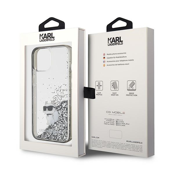 iTok webáruház - Karl Lagerfeld Karl Lagerfeld Liquid Glitter Choupette tok iPhone 15 készülékhez (átlátszó) 8 Karl Lagerfeld Liquid Glitter Choupette case for iPhone 15 (átlátszó)