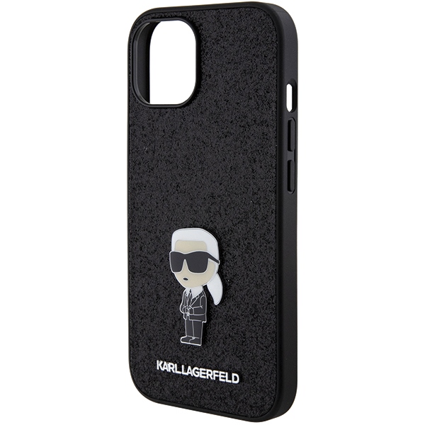 iTok webáruház - Karl Lagerfeld Karl Lagerfeld Glitter Ikonik Logo Metal tok iPhone 15 készülékhez (fekete) 6 Karl Lagerfeld Fixed Glitter Ikonik Logo Metal Pin case for iPhone 15 (fekete)
