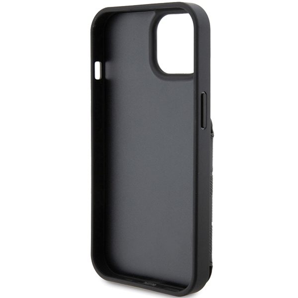 iTok webáruház - Karl Lagerfeld Karl Lagerfeld Saffiano Cardslots and Stand Monogram Ikonik Patch tok iPhone 15-höz (fekete) 7 Karl Lagerfeld Saffiano Cardslots and Stand Monogram Ikonik Patch case for iPhone 15 (fekete)