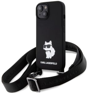 Karl Lagerfeld KLHCP15SSCBSCNK Crossbody Silicone Choupette tok iPhone 15-höz