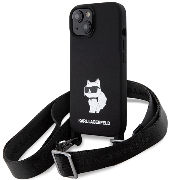 iTok webáruház - Karl Lagerfeld Karl Lagerfeld KLHCP15SSCBSCNK Crossbody Silicone Choupette tok iPhone 15-höz 1 Karl Lagerfeld KLHCP15SSCBSCNK iPhone 15 6.1" hardcase black/black Crossbody Silicone Choupette