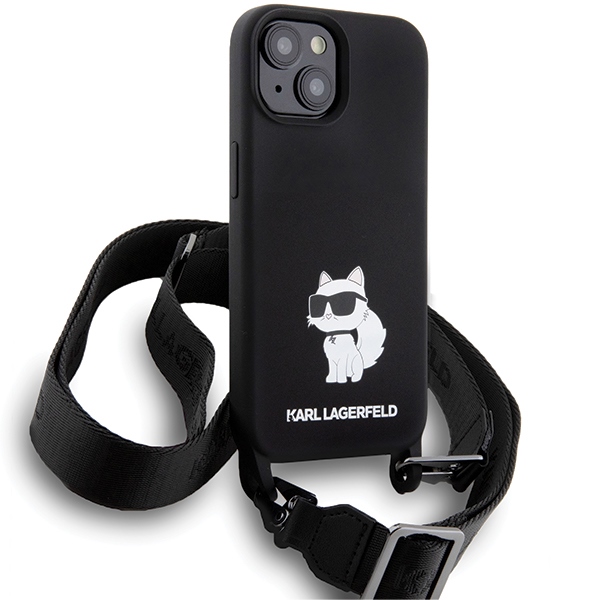 iTok webáruház - Karl Lagerfeld Karl Lagerfeld KLHCP15SSCBSCNK Crossbody Silicone Choupette tok iPhone 15-höz 3 Karl Lagerfeld KLHCP15SSCBSCNK iPhone 15 6.1" hardcase black/black Crossbody Silicone Choupette