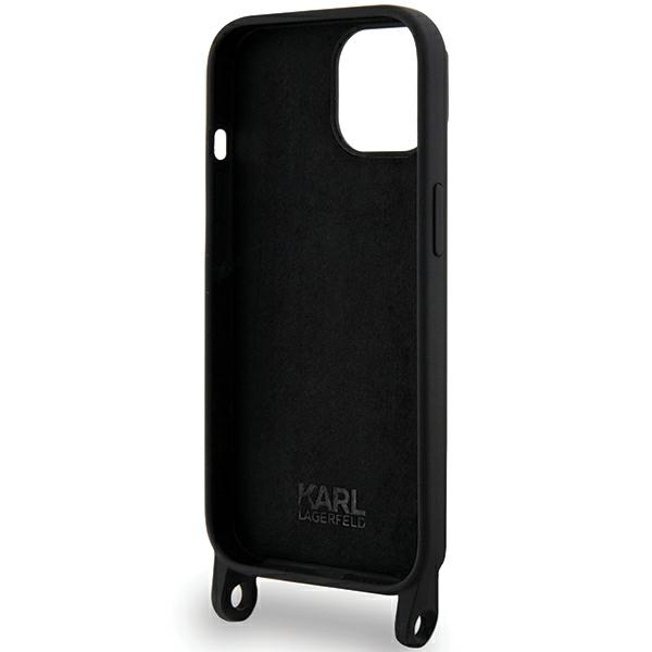 iTok webáruház - Karl Lagerfeld Karl Lagerfeld KLHCP15SSCBSCNK Crossbody Silicone Choupette tok iPhone 15-höz 6 Karl Lagerfeld KLHCP15SSCBSCNK iPhone 15 6.1" hardcase black/black Crossbody Silicone Choupette