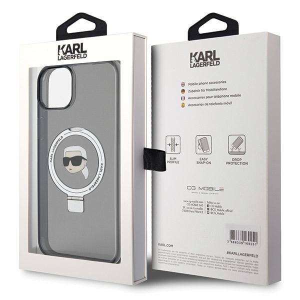 iTok webáruház - Karl Lagerfeld Karl Lagerfeld KLHMP15SHMRSKHK iPhone 15 6,1 hüvelykes fekete keménytok Ring Stand Karl Head MagSafe 8 Karl Lagerfeld KLHMP15SHMRSKHK iPhone 15 6.1" black/black hardcase Ring Stand Karl Head MagSafe