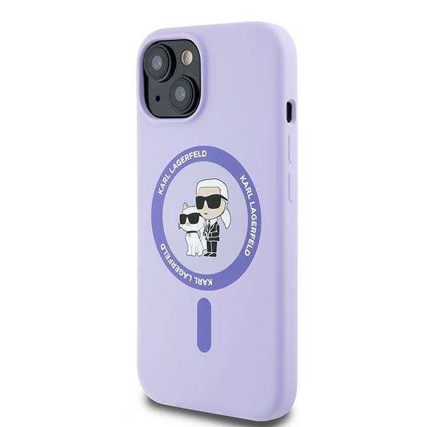 iTok webáruház - Karl Lagerfeld Karl Lagerfeld Silicone Karl&Choupette Heads Ring MagSafe iPhone 15 tok (lila) 2 Karl Lagerfeld Silicone Karl&Choupette Heads Ring MagSafe iPhone 15 Case (lila)