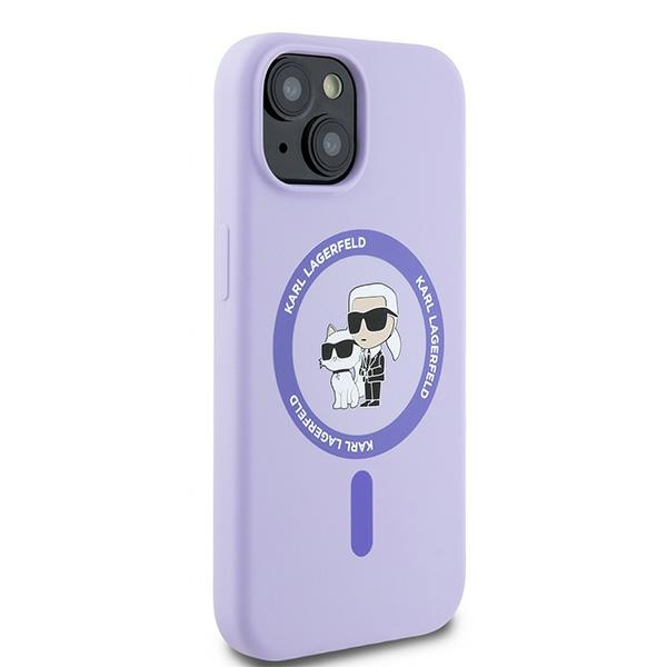 iTok webáruház - Karl Lagerfeld Karl Lagerfeld Silicone Karl&Choupette Heads Ring MagSafe iPhone 15 tok (lila) 4 Karl Lagerfeld Silicone Karl&Choupette Heads Ring MagSafe iPhone 15 Case (lila)