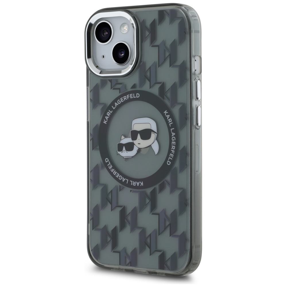 iTok webáruház - Karl Lagerfeld Karl Lagerfeld IML Monogram Karl & Choupette Head MagSafe tok iPhone 15 készülékhez (fekete) 2 Karl Lagerfeld IML Monogram Karl & Choupette Head MagSafe iPhone 15 Case (fekete)