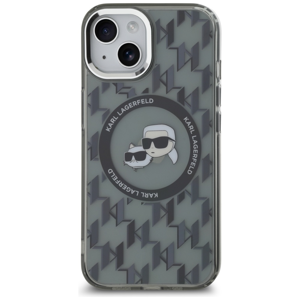 iTok webáruház - Karl Lagerfeld Karl Lagerfeld IML Monogram Karl & Choupette Head MagSafe tok iPhone 15 készülékhez (fekete) 3 Karl Lagerfeld IML Monogram Karl & Choupette Head MagSafe iPhone 15 Case (fekete)
