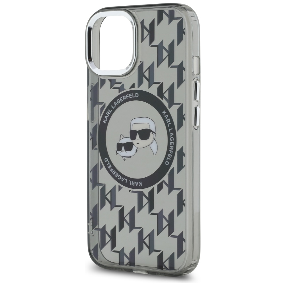 iTok webáruház - Karl Lagerfeld Karl Lagerfeld IML Monogram Karl & Choupette Head MagSafe tok iPhone 15 készülékhez (fekete) 6 Karl Lagerfeld IML Monogram Karl & Choupette Head MagSafe iPhone 15 Case (fekete)