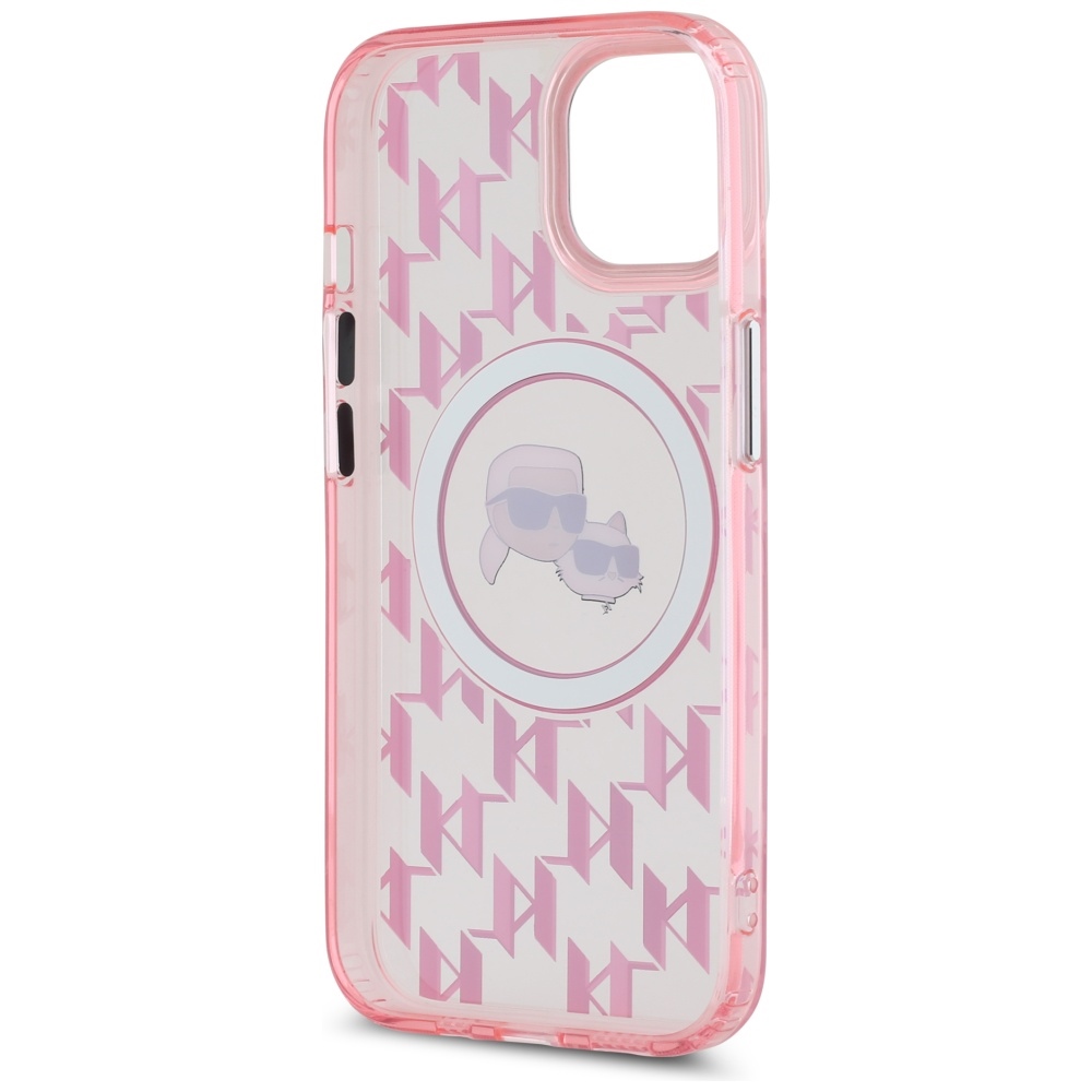 iTok webáruház - Karl Lagerfeld Karl Lagerfeld IML Monogram Karl & Choupette Head MagSafe tok iPhone 15-höz (rózsaszín) 7 Karl Lagerfeld IML Monogram Karl & Choupette Head MagSafe iPhone 15 Case (rózsaszín)