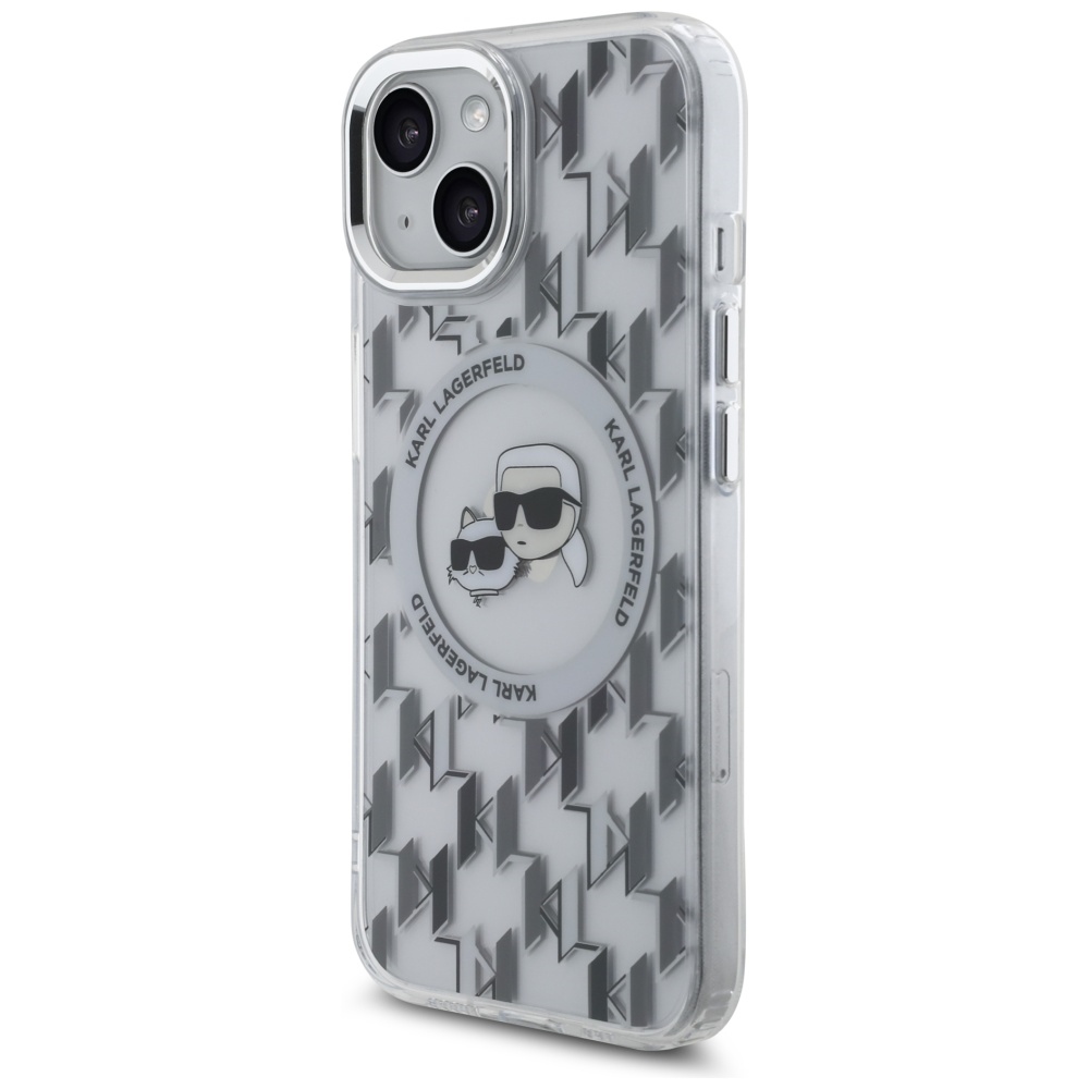 iTok webáruház - Karl Lagerfeld Karl Lagerfeld IML Monogram Karl & Choupette Head MagSafe tok iPhone 15 készülékhez (átlátszó) 2 Karl Lagerfeld IML Monogram Karl & Choupette Head MagSafe iPhone 15 Case (átlátszó)