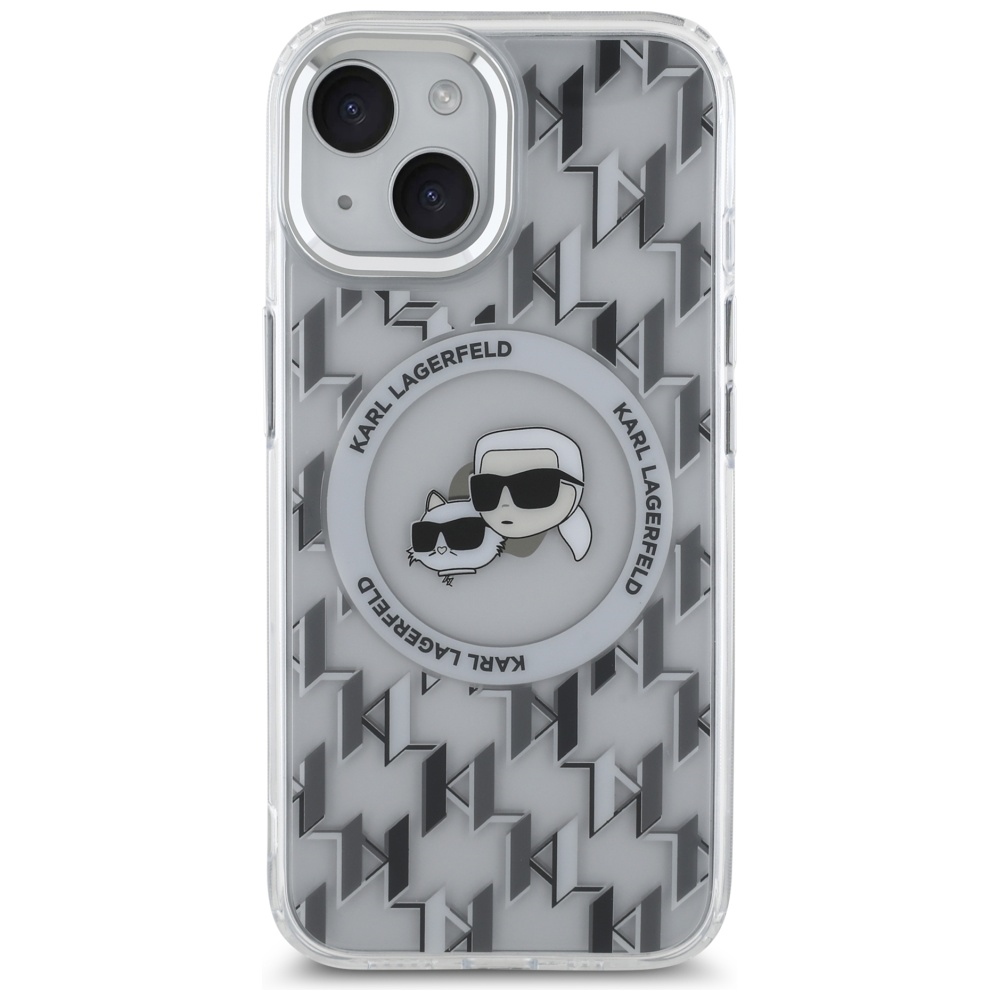 iTok webáruház - Karl Lagerfeld Karl Lagerfeld IML Monogram Karl & Choupette Head MagSafe tok iPhone 15 készülékhez (átlátszó) 3 Karl Lagerfeld IML Monogram Karl & Choupette Head MagSafe iPhone 15 Case (átlátszó)
