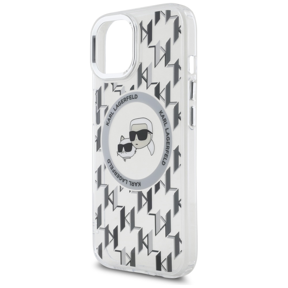 iTok webáruház - Karl Lagerfeld Karl Lagerfeld IML Monogram Karl & Choupette Head MagSafe tok iPhone 15 készülékhez (átlátszó) 6 Karl Lagerfeld IML Monogram Karl & Choupette Head MagSafe iPhone 15 Case (átlátszó)