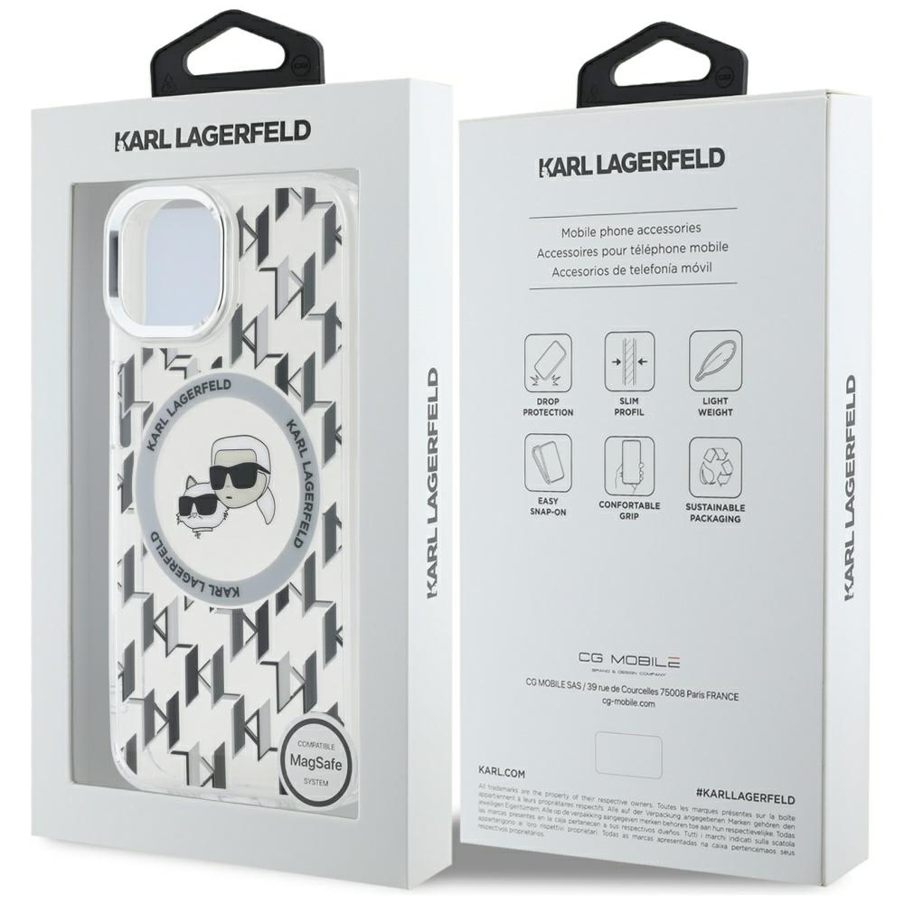 iTok webáruház - Karl Lagerfeld Karl Lagerfeld IML Monogram Karl & Choupette Head MagSafe tok iPhone 15 készülékhez (átlátszó) 8 Karl Lagerfeld IML Monogram Karl & Choupette Head MagSafe iPhone 15 Case (átlátszó)