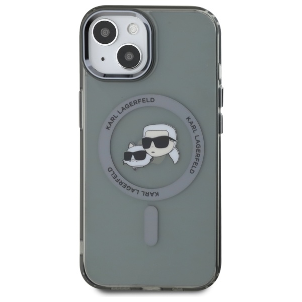 iTok webáruház - Karl Lagerfeld Karl Lagerfeld KLHMP15SHLSKCK tok iPhone 15 6,1 hüvelykes készülékhez 3 Karl Lagerfeld KLHMP15SHLSKCK iPhone 15 6.1" black/black hardcase IML Metal Karl&Choupette Head MagSafe
