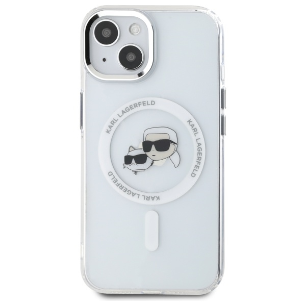 iTok webáruház - Karl Lagerfeld Karl Lagerfeld IML Metal Karl&Choupette Head MagSafe tok iPhone 15-höz (fehér) 3 Karl Lagerfeld IML Metal Karl&Choupette Head MagSafe iPhone 15 Case (fehér)