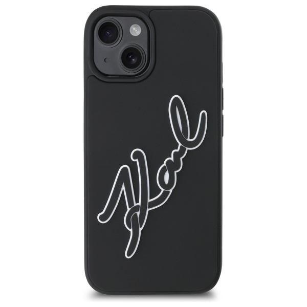 iTok webáruház - Karl Lagerfeld Karl Lagerfeld 3D Rubber Signature tok iPhone 15 készülékhez (fekete) 3 Karl Lagerfeld 3D Rubber Signature iPhone 15 Case (fekete)