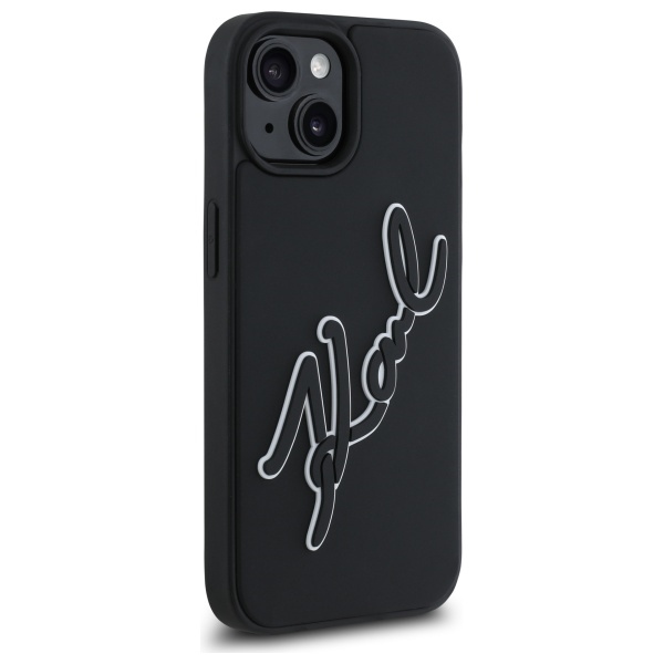 iTok webáruház - Karl Lagerfeld Karl Lagerfeld 3D Rubber Signature tok iPhone 15 készülékhez (fekete) 4 Karl Lagerfeld 3D Rubber Signature iPhone 15 Case (fekete)