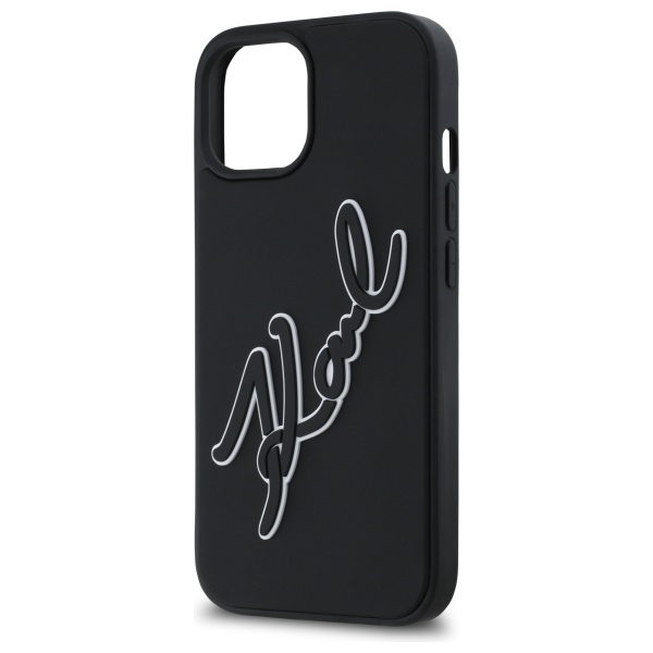 iTok webáruház - Karl Lagerfeld Karl Lagerfeld 3D Rubber Signature tok iPhone 15 készülékhez (fekete) 6 Karl Lagerfeld 3D Rubber Signature iPhone 15 Case (fekete)