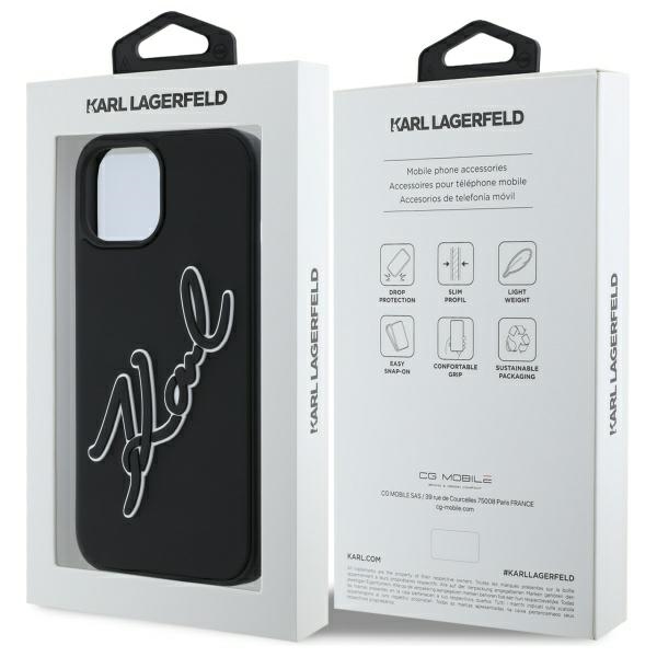 iTok webáruház - Karl Lagerfeld Karl Lagerfeld 3D Rubber Signature tok iPhone 15 készülékhez (fekete) 8 Karl Lagerfeld 3D Rubber Signature iPhone 15 Case (fekete)