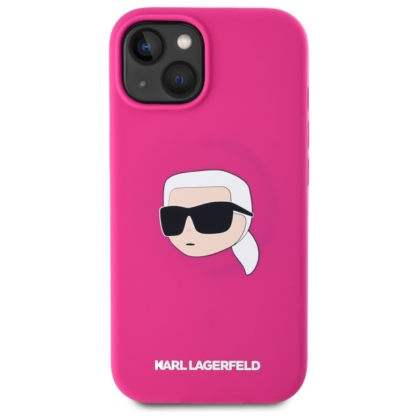 iTok webáruház - Karl Lagerfeld Karl Lagerfeld KLHMP15SSKHPPLF tok iPhone 15-höz, fukszia 3 Karl Lagerfeld KLHMP15SSKHPPLF iPhone 15 6.1" fuchsia/fuschia hardcase Silicone Karl Head Print MagSafe