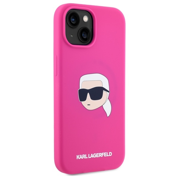iTok webáruház - Karl Lagerfeld Karl Lagerfeld KLHMP15SSKHPPLF tok iPhone 15-höz, fukszia 4 Karl Lagerfeld KLHMP15SSKHPPLF iPhone 15 6.1" fuchsia/fuschia hardcase Silicone Karl Head Print MagSafe