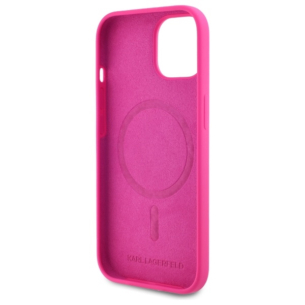 iTok webáruház - Karl Lagerfeld Karl Lagerfeld KLHMP15SSKHPPLF tok iPhone 15-höz, fukszia 7 Karl Lagerfeld KLHMP15SSKHPPLF iPhone 15 6.1" fuchsia/fuschia hardcase Silicone Karl Head Print MagSafe