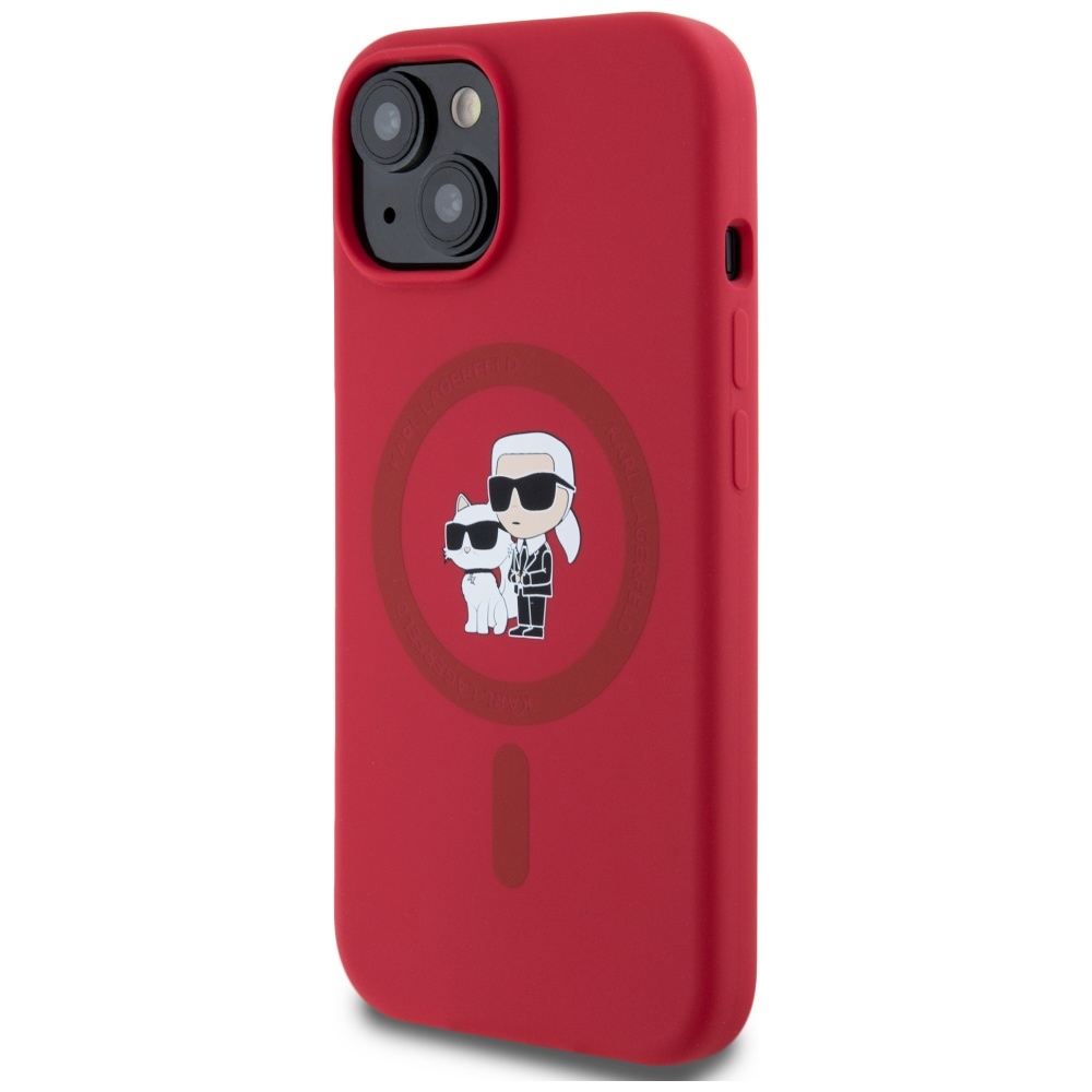 iTok webáruház - Karl Lagerfeld Karl Lagerfeld Silicone Karl&Choupette Heads Ring MagSafe tok iPhone 15 készülékhez (piros) 2 Karl Lagerfeld Silicone Karl&Choupette Heads Ring MagSafe iPhone 15 Case (piros)