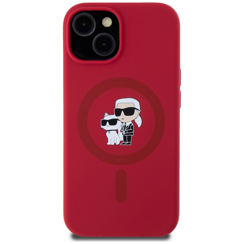 iTok webáruház - Karl Lagerfeld Karl Lagerfeld Silicone Karl&Choupette Heads Ring MagSafe tok iPhone 15 készülékhez (piros) 3 Karl Lagerfeld Silicone Karl&Choupette Heads Ring MagSafe iPhone 15 Case (piros)