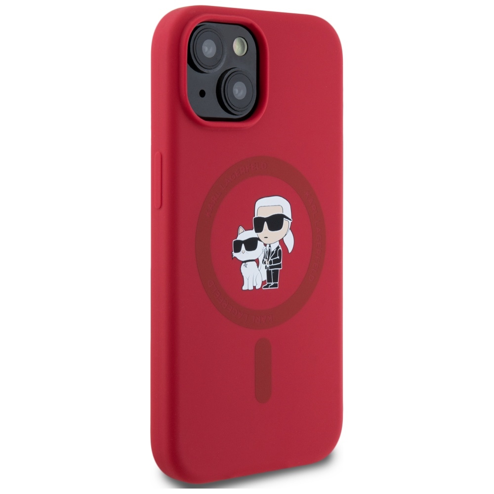 iTok webáruház - Karl Lagerfeld Karl Lagerfeld Silicone Karl&Choupette Heads Ring MagSafe tok iPhone 15 készülékhez (piros) 4 Karl Lagerfeld Silicone Karl&Choupette Heads Ring MagSafe iPhone 15 Case (piros)