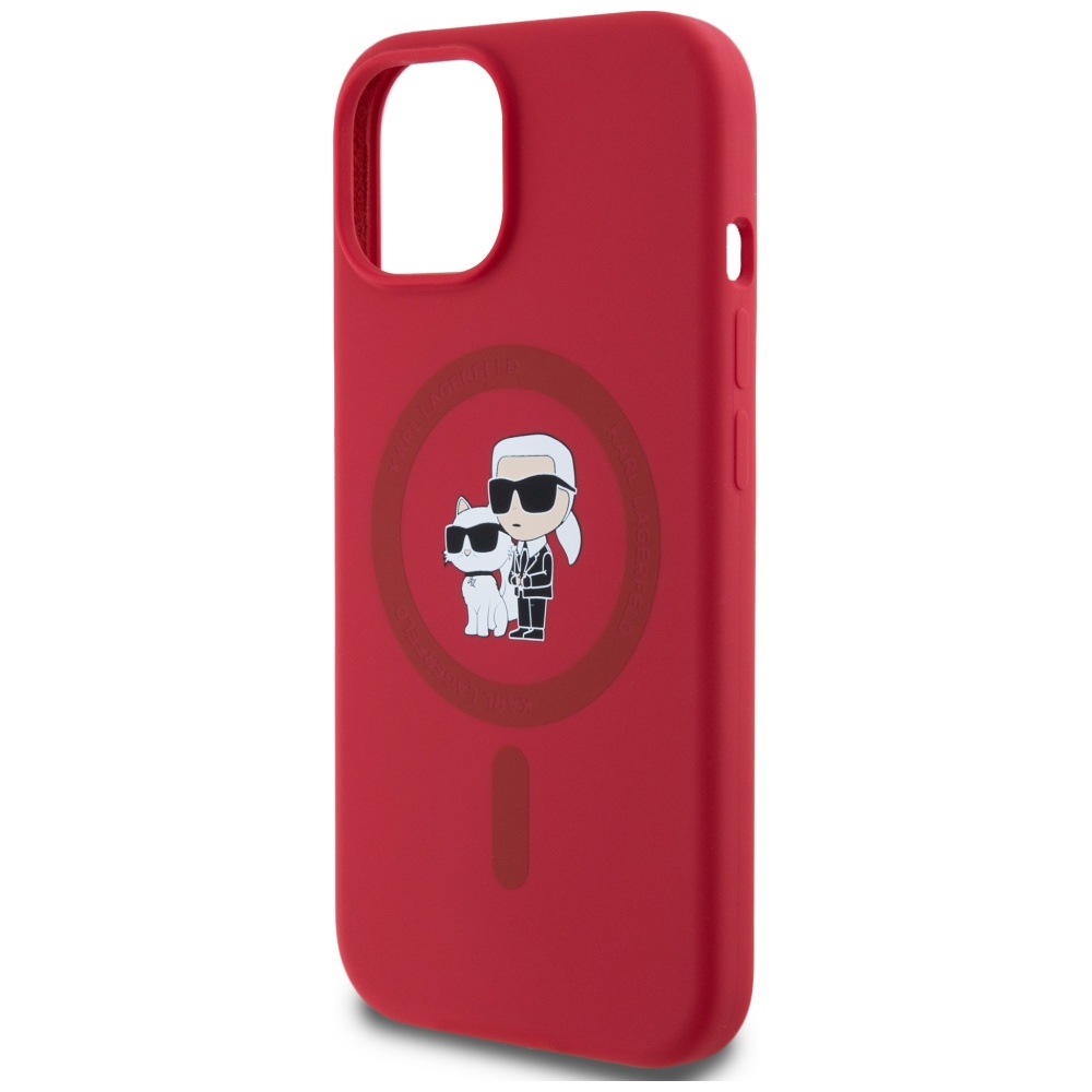 iTok webáruház - Karl Lagerfeld Karl Lagerfeld Silicone Karl&Choupette Heads Ring MagSafe tok iPhone 15 készülékhez (piros) 6 Karl Lagerfeld Silicone Karl&Choupette Heads Ring MagSafe iPhone 15 Case (piros)