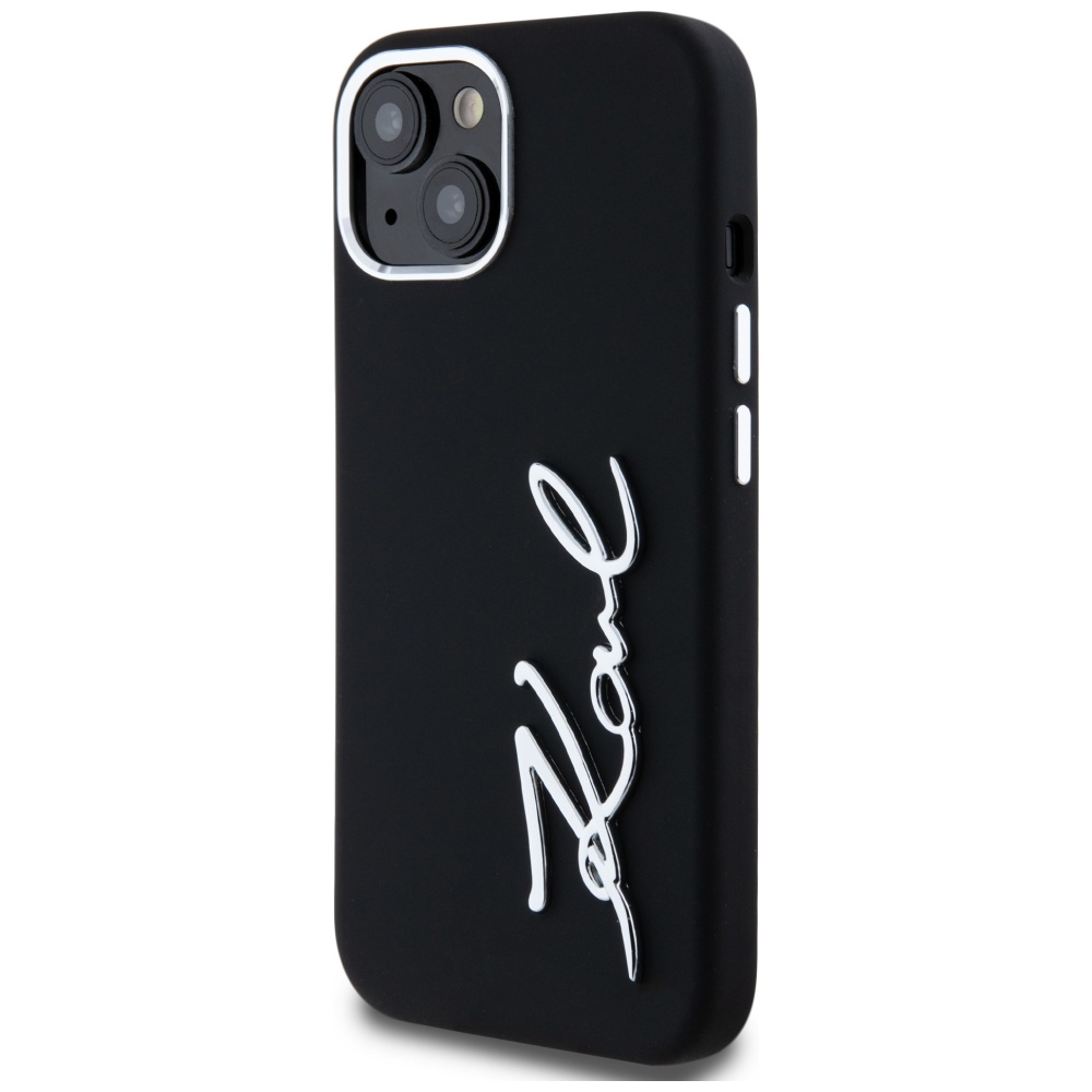 iTok webáruház - Karl Lagerfeld Karl Lagerfeld Silicone Metal Script Logo iPhone 15 Case (fekete) 2 Karl Lagerfeld Silicone Metal Script Logo iPhone 15 Case (fekete)