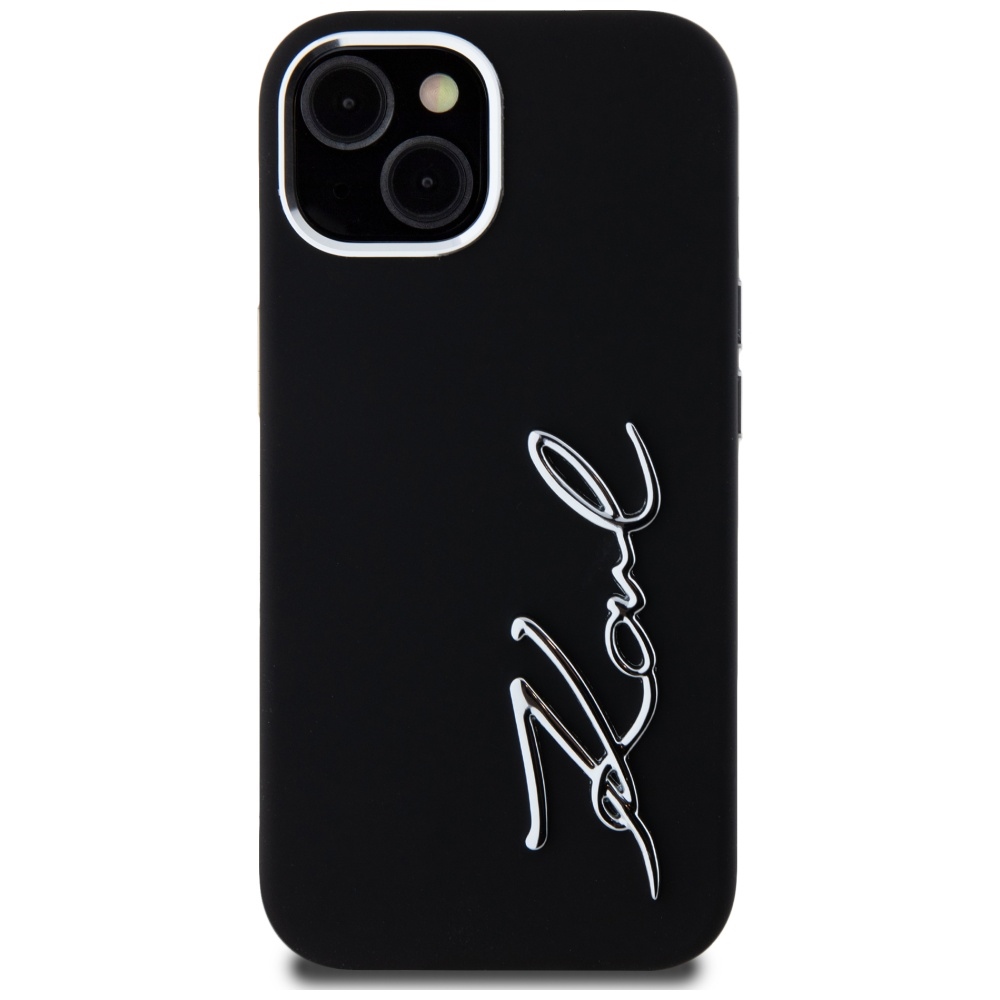 iTok webáruház - Karl Lagerfeld Karl Lagerfeld Silicone Metal Script Logo iPhone 15 Case (fekete) 3 Karl Lagerfeld Silicone Metal Script Logo iPhone 15 Case (fekete)