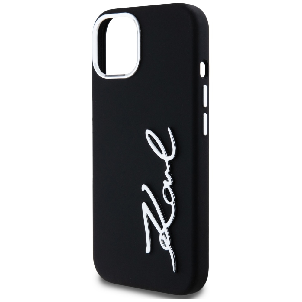 iTok webáruház - Karl Lagerfeld Karl Lagerfeld Silicone Metal Script Logo iPhone 15 Case (fekete) 6 Karl Lagerfeld Silicone Metal Script Logo iPhone 15 Case (fekete)