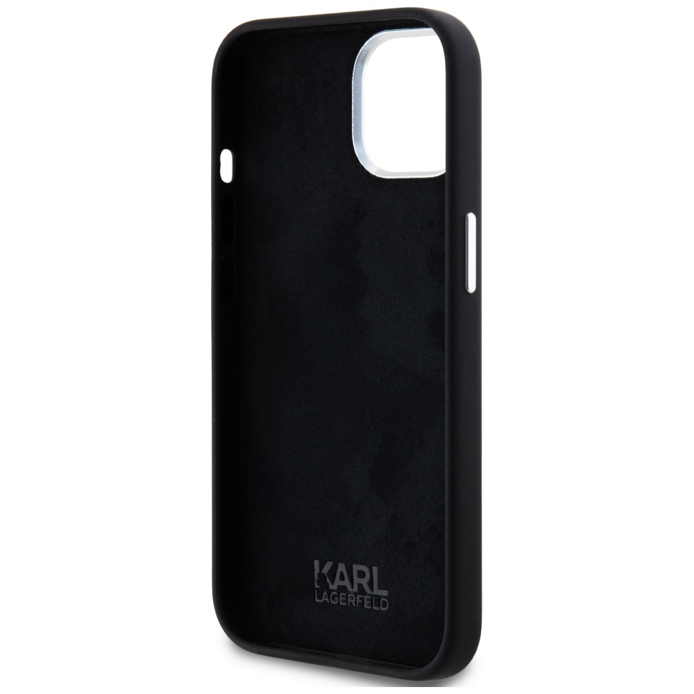iTok webáruház - Karl Lagerfeld Karl Lagerfeld Silicone Metal Script Logo iPhone 15 Case (fekete) 7 Karl Lagerfeld Silicone Metal Script Logo iPhone 15 Case (fekete)