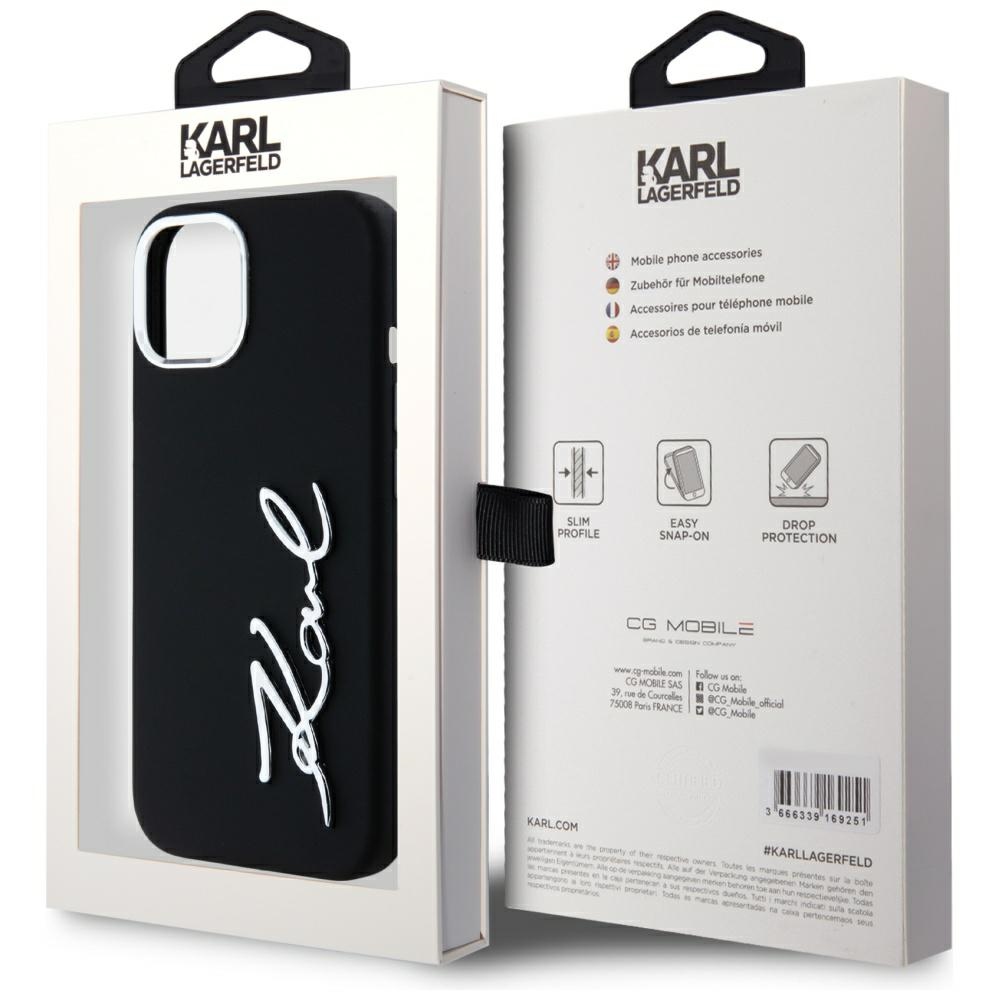 iTok webáruház - Karl Lagerfeld Karl Lagerfeld Silicone Metal Script Logo iPhone 15 Case (fekete) 8 Karl Lagerfeld Silicone Metal Script Logo iPhone 15 Case (fekete)