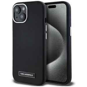 Karl Lagerfeld FW Metal Plate MagSafe tok iPhone 15-höz (fekete)