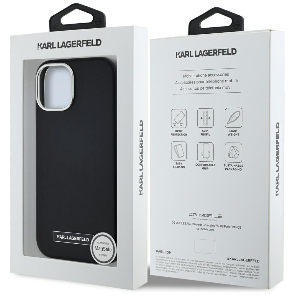 iTok webáruház - Karl Lagerfeld Karl Lagerfeld FW Metal Plate MagSafe tok iPhone 15-höz (fekete) 8 Karl Lagerfeld FW Metal Plate MagSafe iPhone 15 Case (fekete)