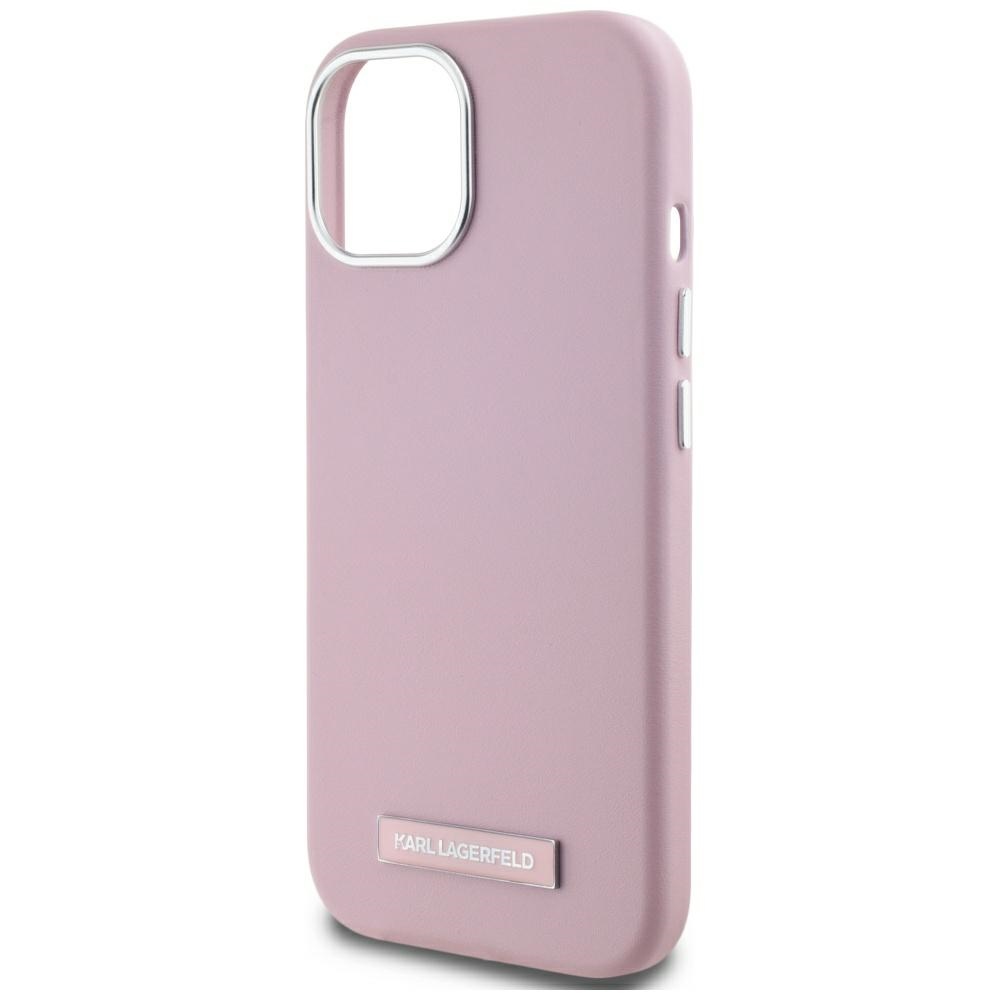 iTok webáruház - Karl Lagerfeld Karl Lagerfeld FW Metal Plate MagSafe tok iPhone 15 készülékhez (rózsaszín) 5 Karl Lagerfeld FW Metal Plate MagSafe iPhone 15 Case (rózsaszín)