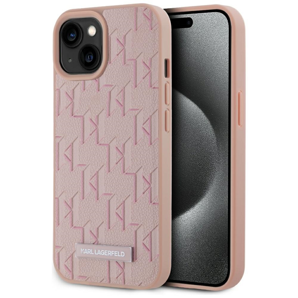 iTok webáruház - Karl Lagerfeld Karl Lagerfeld Leather Monogram Metal Logo MagSafe iPhone 15 tok (rózsaszín) 1 Karl Lagerfeld Leather Monogram Metal Logo MagSafe iPhone 15 Case (rózsaszín)