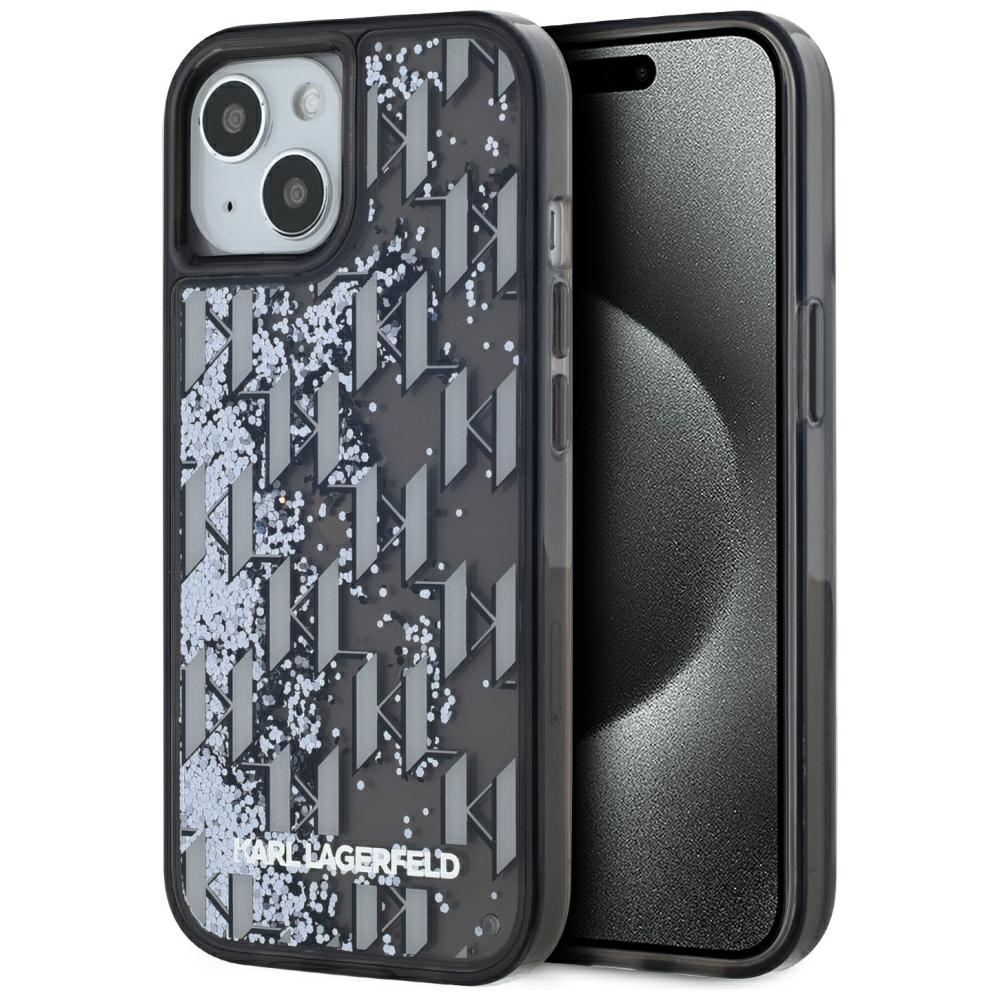 iTok webáruház - Karl Lagerfeld Karl Lagerfeld Liquide Glitter Monogram Gradient iPhone 15 tok (fekete) 1 Karl Lagerfeld Liquide Glitter Monogram Gradient iPhone 15 Case (fekete)