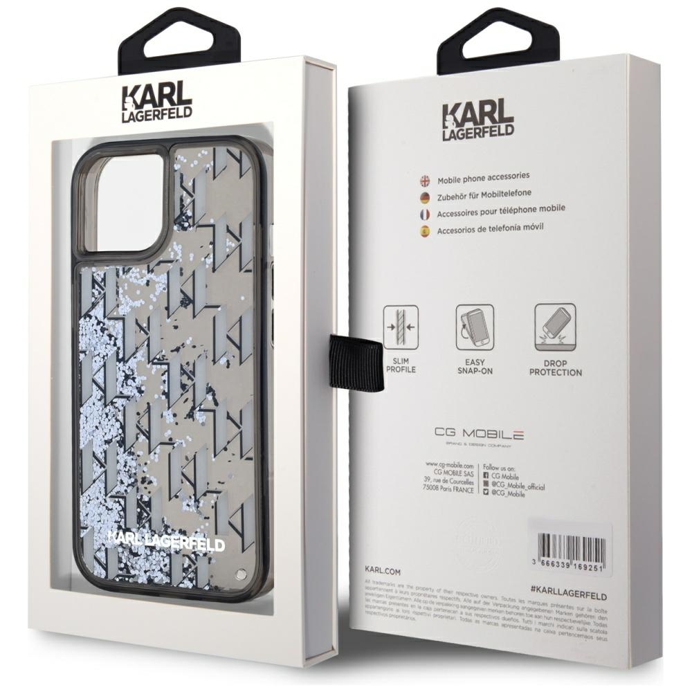 iTok webáruház - Karl Lagerfeld Karl Lagerfeld Liquide Glitter Monogram Gradient iPhone 15 tok (fekete) 8 Karl Lagerfeld Liquide Glitter Monogram Gradient iPhone 15 Case (fekete)