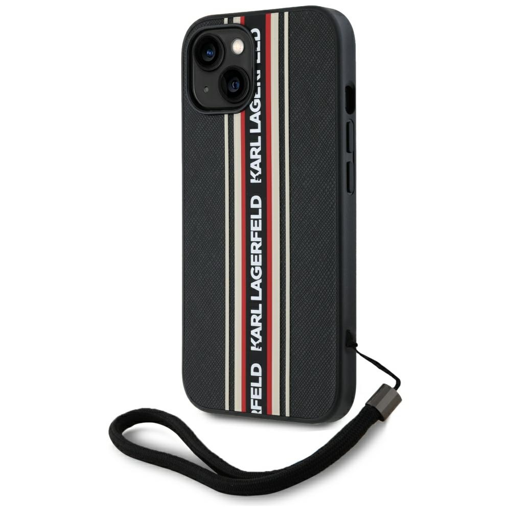 iTok webáruház - Karl Lagerfeld Karl Lagerfeld Saffiano Athleisure Stripes Cord tok iPhone 15 készülékhez (piros) 2 Karl Lagerfeld Saffiano Athleisure Stripes Cord iPhone 15 Case (piros)