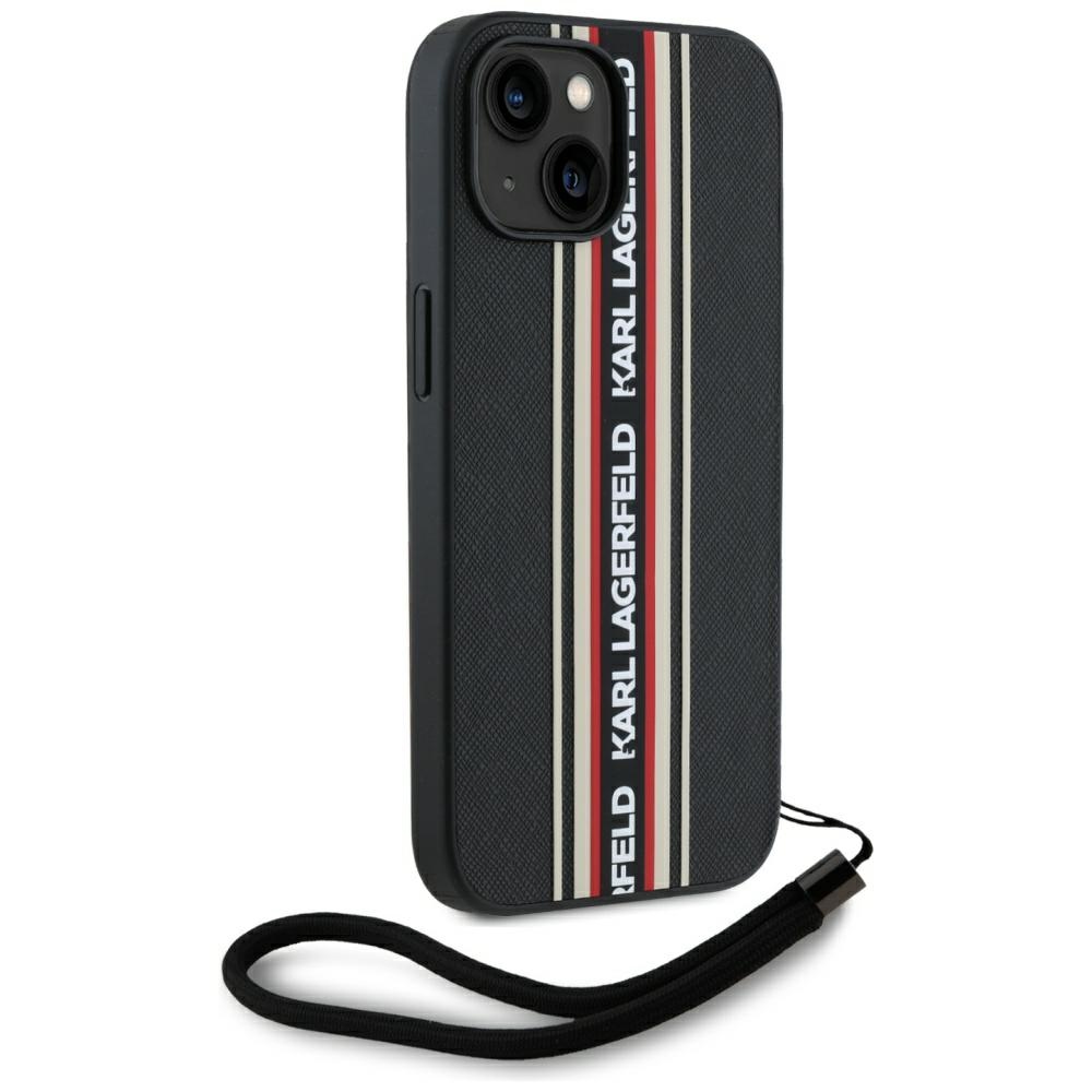 iTok webáruház - Karl Lagerfeld Karl Lagerfeld Saffiano Athleisure Stripes Cord tok iPhone 15 készülékhez (piros) 3 Karl Lagerfeld Saffiano Athleisure Stripes Cord iPhone 15 Case (piros)