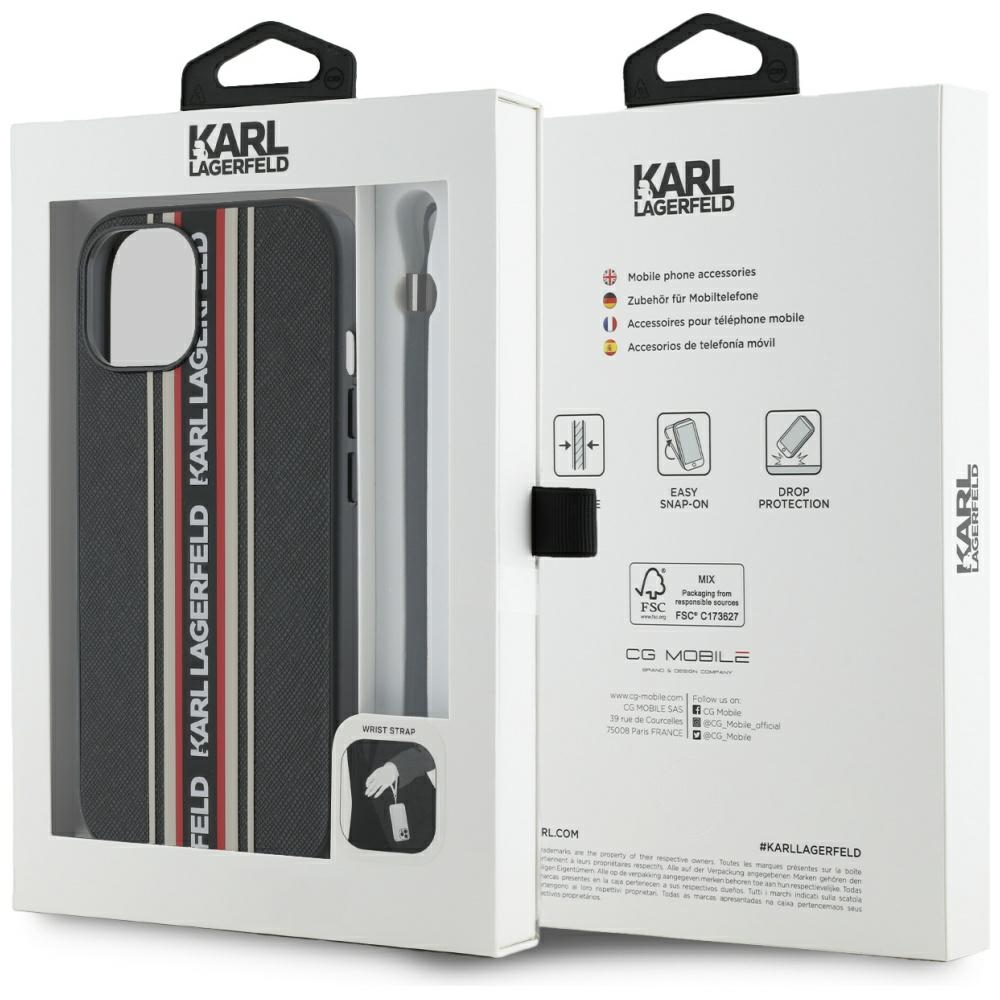 iTok webáruház - Karl Lagerfeld Karl Lagerfeld Saffiano Athleisure Stripes Cord tok iPhone 15 készülékhez (piros) 7 Karl Lagerfeld Saffiano Athleisure Stripes Cord iPhone 15 Case (piros)